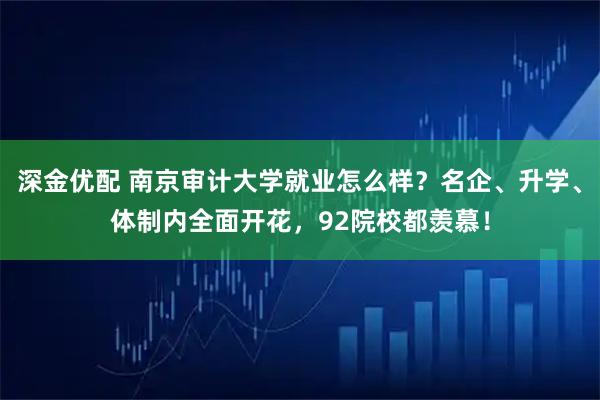深金优配 南京审计大学就业怎么样？名企、升学、体制内全面开花，92院校都羡慕！